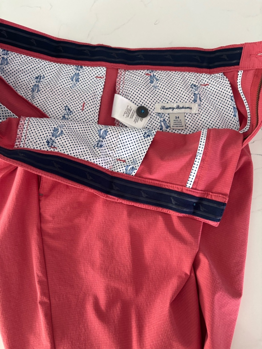 Tommy Bahama Coral Pink Textured Casual Shorts